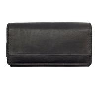 Lemasi Genuine Leather Women's Wallet RFID Protection 160 x 90 x 35 mm - Wallet Bi-Colour - 170 g, Many Compartments, Press Stud, Zip, Large Coin Compartment, black, normal, Casual