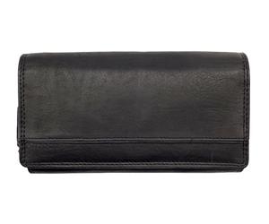 Lemasi Genuine Leather Women's Wallet RFID Protection 160 x 90 x 35 mm - Wallet Bi-Colour - 170 g, Many Compartments, Press Stud, Zip, Large Coin Compartment, black, normal, Casual