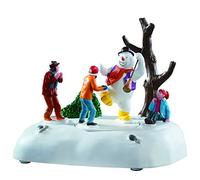 Lemax 94529 Frosty Frolic,New 2019 Vail Village Collection, Polyresin Table Accent,Moving Snowman & Figures,Xm