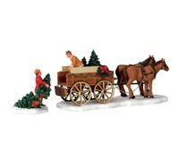 Lemax Christmas Village Christmas Tree Wagon Set Of 2-43451