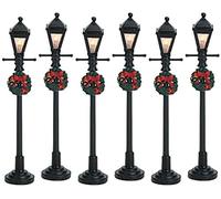 Lemax Christmas Village Gas Lantern Street Lamp Set of 6 Battery Operated (4.5V) - 64499