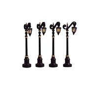 Lemax Christmas Village Colonial Street Lamp Set Of 4 Battery Operated (4.5V) - 54313