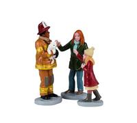 Lemax Christmas Village - Fireman To The Rescue Set Of 3 Figurines (42325)