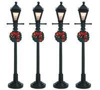 Lemax Christmas Village Gas Lantern Street Lamp Set of 4 Battery Operated (4.5V) - 64498