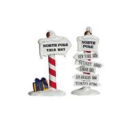 Lemax Christmas Village North Pole Signs Set Of 2-64455