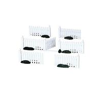 Lemax Christmas Village Plastic Picket Fence Set Of 7 - 14388