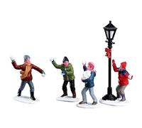 Lemax Christmas Village Snowball Fight! Set Of 4-32133