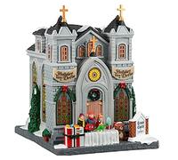 Lemax Christmas Village Trinity Church Of Caddington Battery Operated Led -25884
