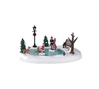 Lemax Table Accents, Victorian Skaters, Christmas Village Table Piece, B/O(4.5V)