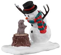 Lemax Decoration Bunny makes a Friend, Christmas Cake Village Decorating Snowman