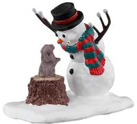 Lemax Decoration Bunny makes a Friend, Christmas Cake Village Decorating Snowman