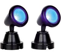Lemax Decoration Christmas Village Blue Spot light, Set 2 Spotlights, Battery Op