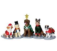 Lemax Decoration 'Costumed Canines', Christmas Cake Decorating,Set 5 Dog Figures