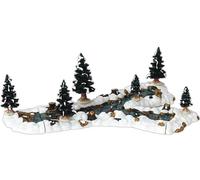 Lemax Decoration Mill Stream Fork,Village Decorating Set,10 pieces,trees & river