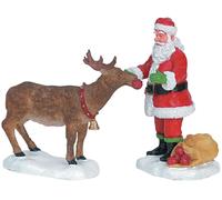 Lemax Decoration 'Reindeer Treats', Christmas Cake Decorating Santa Xmas Figure