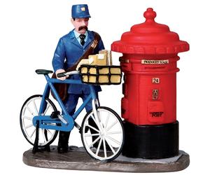 Lemax Decoration The Postman, Christmas Cake Decorating Figure, Bike, Postbox
