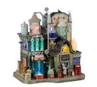 Lemax - Dr. Gory's Laboratory, Resin Tabletop Sculpture, Dark Gothic Horror Figurine, 8.66in x 6.3in x 6.3in, Includes 6ft Long Adaptor