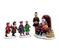 Lemax Figurines - Visiting Santa, Set Of 3