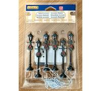 Lemax Gas Lantern Street Lamp Set of 6 Christmas Decoration with Adaptor #64499
