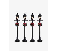 Lemax Christmas Village Gas Lantern Street Lamp Set of 4 Battery Operated (4.5V) - 64498