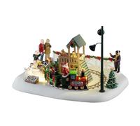 LEMAX Moving Train with Santa Claus and LED Lights "Puppy Play Park" H15.5 x 23.5 x 17.8 cm
