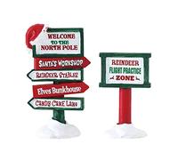 Lemax - North Pole Signs - Set Of 2 - Decorative Signs - Resin - 2.75 x 3 inches