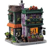 Lemax 95458 - Ghouly Grocer - Scary Dealer - New 2019 - Spooky Town - Illuminated & Battery Operated - Halloween Decoration