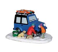 Lemax Putting On The Chains 23960, Model Village Figures, Model Car with People and Dog (Collectors Model, Retired)