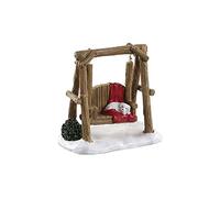 Lemax Decoration Rustic Log Swing, Christmas Cake Decorating Animals Dog Snow