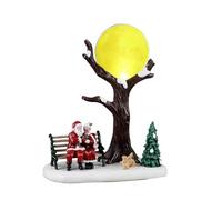 LEMAX Santa and Mom Christmas Scene with LED Light "Romance Pole North" Plastic H19 x 14 x 9 cm