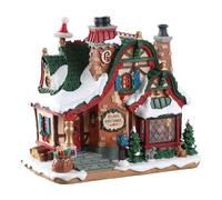 LEMAX The Claus Cottage - Santa's Wonderland Collection - Polyresin Porcelain Lighted Village House - White - Tabletop Decoration