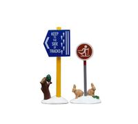LEMAX Set of 2 Warning Signs "Cross Country Ski Sign" Resin H8.4 x 6.5 x 2.2 cm