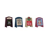 Lemax - Set of 4 Village Signs - Polyresin - Tabletop Decoration - Multicolor - Spring