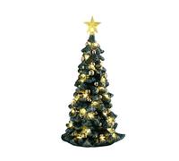 Lemax 16.5cm Lit Snowy Christmas Tree Christmas Village Scene - 54526