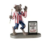 Lemax Spooky Town Carnival Barker #42309, Blue Orange