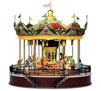 LEMAX SUNSHINE CAROUSEL (14325 UK) - Animated Moving Carousel + Sound - Unit revolves & animals rise and fall - UK Mains Power Adapter Included