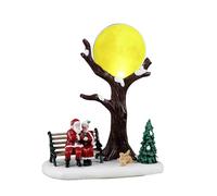 LEMAX Santa and Mom Christmas Scene with LED Light "Romance Pole North" Plastic H19 x 14 x 9 cm