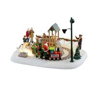 LEMAX Moving Train with Santa Claus and LED Lights "Puppy Play Park" H15.5 x 23.5 x 17.8 cm