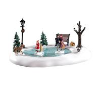 Lemax Table Accents, Victorian Skaters, Christmas Village Table Piece, B/O(4.5V)