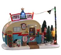 Lemax TED'S Tree Lot Caravan Weihnachtsbaumstand LED Winterdorf 20x10x13, 5 CM