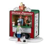 Lemax Two Piece Set "Cocoa Express" Illuminated Resin Kiosk H12.8 x 11.7 x 7.7 cm