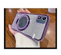 LEMAXELERS 3 in 1 Case for Motorola E13,1 Clear Cover + 1 Mirror Stand + Glitter Shinny Card Silicone Clear Slim Luxury Protective Shockproof Anti-Scratch Cover for Moto E13 Purple DSM.