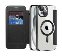 LEMAXELERS Case for Apple iPhone 15 Plus 6.7" Compatible with Magsafe, Shockproof Full Protective Flip Folio Wallet Case with RFID Blocking Card Slot PU Leather Cover for iPhone 15 Plus, Black WD