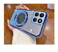 LEMAXELERS Case for Honor 400 5G Aesthetic Glitter Cover with Makeup Mirror Ring Holder Silicone TPU Transparent Slim Fit Shockproof Phone Shell for Honor 400 5G Blue DSM.