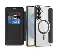 LEMAXELERS Case for Samsung Galaxy S26 Ultra, Compatible with Magsafe, Premium Flip Leather Card Slots with RFID Blocking Shockproof Protective Clear Cover for Samsung Galaxy S26 Ultra, Black WD