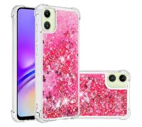 LEMAXELERS Designed for Samsung Galaxy A06 Glitter Case Floating Liquid Heart Glitter Shiny Bling Crystal Clear Silicone Soft TPU Shockproof Girly Women Cover for Galaxy A06,WTLS Pink-L