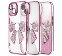 LEMAXELERS For iPhone 14 Plus 6.7" Case, Glitter Diamond Sparkle Butterfly Design Camera Protector Anti-Scratch Shockproof Soft TPU Silicone for Girls Women Cover for iPhone 14 Plus KDLButterfly Rose