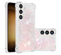 LEMAXELERS Glitter Case for Galaxy S25 FE Clear Flowing Liquid Quicksand Sparkly Bling Soft TPU Bumper Shockproof Protective Phone Cover for Samsung Galaxy S25 FE. YBL Star Pink