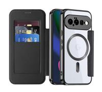 LEMAXELERS Magnetic Case for Google Pixel 11, Compatible with MagSafe, with Card Slots RFID Blocking Shockproof Protective Clear Phone Cover for Google Pixel 11, Black WD