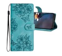 LEMAXELERS Phone Case for Samsung A21S Wallet Flip Cover with Card Holders Kickstand and Wrist Strap Magnetic Closure Premium Leather Cover for Galaxy A21S Butterfly Green XYYH.